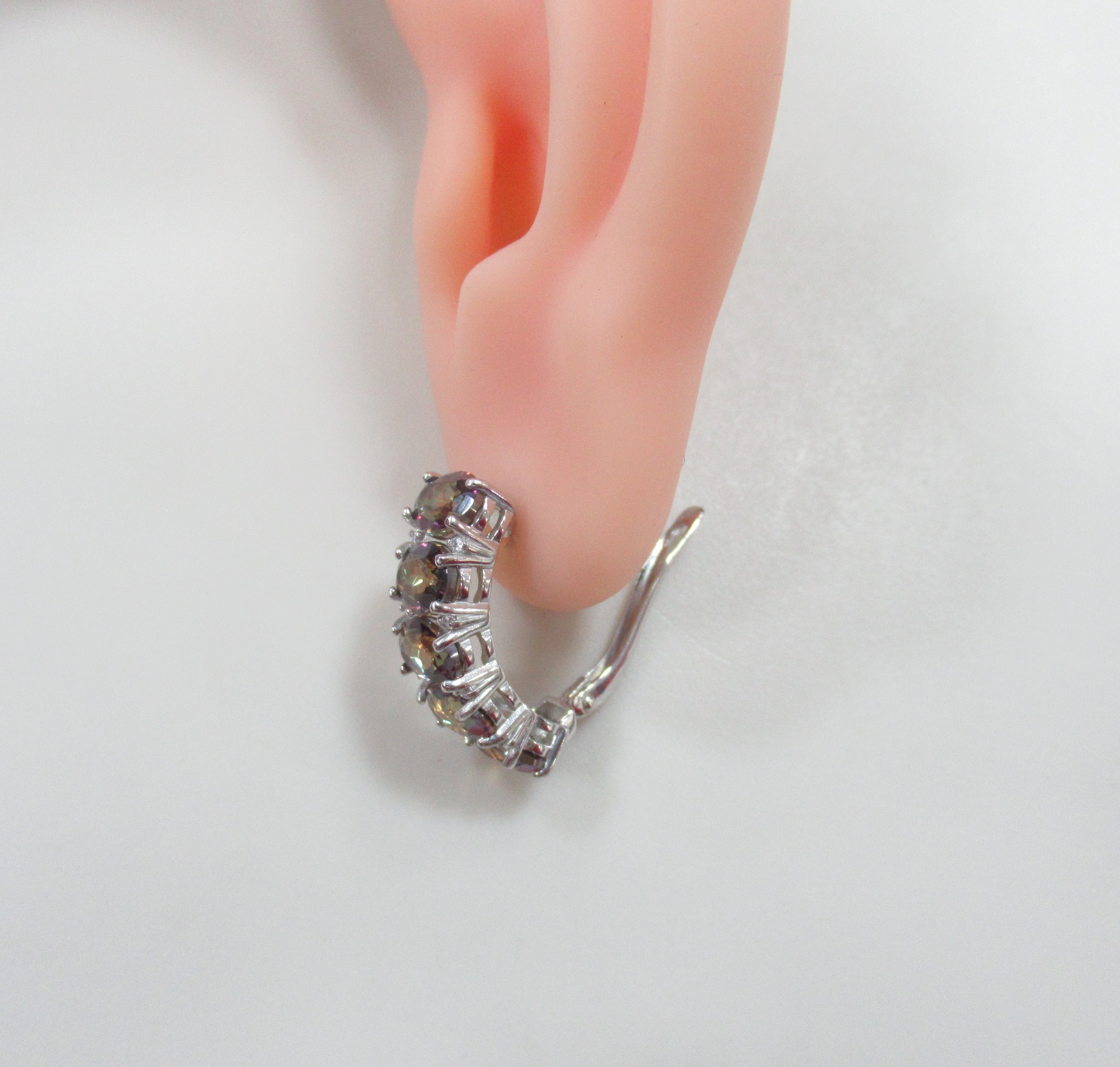 Серебряные серьги с горным хрусталем